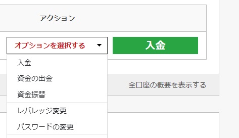 レバレッジの変更方法